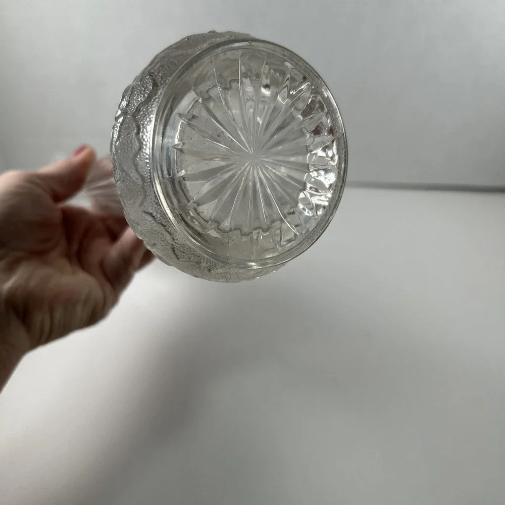 6 Petal Swung Clear Glass 13 Inch Flower Vase
